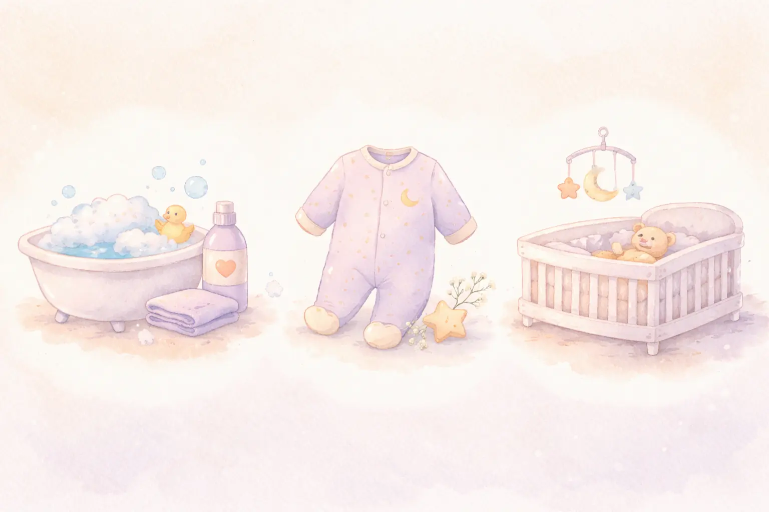 Simple bedtime routine steps for a 3 to 4 month old baby